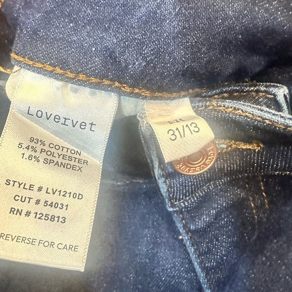 Lovervet size 13 (31) denim jeans. Straight leg. Frayed  hem - Picture 3 of 4